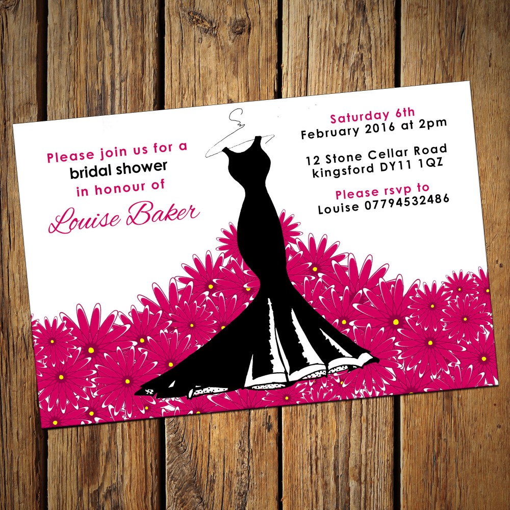 Bridal Wedding Shower Invitations & Envelopes - Design No 4 Bridal Wedding Shower Invitations & Envelopes - Design No 4